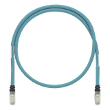 Patch Cord Cat6A de Grado Industrial 600V, Blindado SF/UTP, Calibre 26 AWG, Color Aqua, 60 cm (23.62 pulgadas).