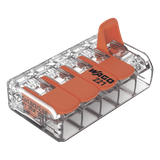 Conector Eléctrico / Borna de Conexión con Palancas / 5 Puntos / 6 mm² Máximo / 30A 450V / Transparente / CAGE CLAMP® / UL-ENEC-CB