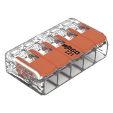 Borna de Conexión / 5 Conductores / 4 mm² Máximo / Palanca Naranja / Transparente / 32A 450V / UL JET ENEC / CAGE CLAMP® / T85