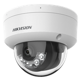 [Dual Light] Domo IP 4 Megapixel / Lente 2.8 mm / 30 mts IR + 30 mts Luz Blanca / Micrófono Integrado / Antivandálico IK08 / Exterior IP67 / H.265 / PoE / ONVIF / Micro SD