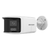 [PROTECCIÓN ACTIVA] Bala IP 6 Megapixel / 2 Lentes de Lente 2.8 mm (Imagen Panorámica 180°) / 30 mts IR / Exterior IP67 / Luz Intermitente y Alerta de Audio / Audio Bidireccional / ACUSENSE / WDR 120 dB / Micro SD