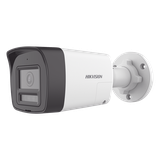 [Audio Bidireccional + Dual Light + ColorVu] Bala TURBOHD 3K (5 Megapixel) / Lente 2.8 mm Angulo de vision 112° / 30 mts IR EXIR + 20 mts Luz Blanca / Micrófono y Bocina Integrado / Exterior IP67 / Metal / dWDR