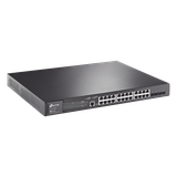 Switch L2+ Omada PoE+ / 24 Puertos PoE+ 10/100/1000 Mbps / 4 Puertos SFP 1G / 2 Puertos Consola (RJ45 y microUSB) / Administración Centralizada Omada o Stand-Alone / Multicast IGMP / Calidad de Servicio / Presupuesto PoE 384W / Montaje en Rack