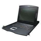 Switch KVM con Monitor de 17"con Teclado y Trackpad para Rack de 1U de Cuatro Postes, 8 Puertos VGA Para Acceder y Controlar Hasta 8 Computadoras Desde una Sola Consola
