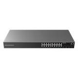 Switch Gigabit PoE+ Administrable / 16 puertos 10/100/1000 Mbps + 4 Puertos SFP Uplink / Hasta 240W / Compatible con GWN Cloud.