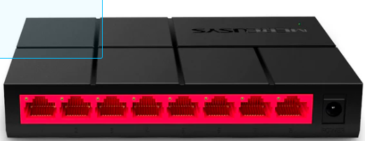 MS108GS Switch MERCUSYS 8 puertos Gigabit (10/100/1000), capacidad 16Gbps, carcasa metálica, fanless, ahorro de energía, Plug & Play.