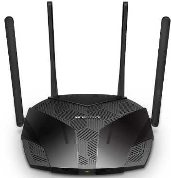 MR80X Router MERCUSYS WiFi 6 AX3000 dual band (5GHz/2.4GHz), hasta 3000Mbps, 4 antenas, 1 puerto WAN + 3 LAN Gigabit, EasyMesh, MU-MIMO, OFDMA.