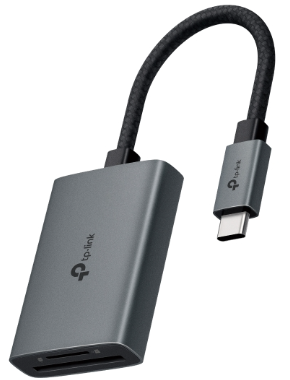UA430C Adaptador USB-C TP-LINK lector SD/microSD USB 3.0, interfaz USB-C 5Gbps, lectura hasta 200MB/s, doble ranura, Plug & Play.