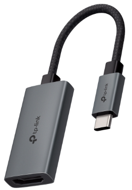 UA520C Adaptador USB-C TP-LINK a HDMI 4K@60Hz, interfaz USB-C, Plug & Play, compatible multiplataforma, diseño compacto.