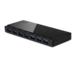UH700 Hub USB TP-LINK 7 puertos USB 3.0, interfaz USB-A 5Gbps, fuente de alimentación externa, Plug & Play, compatible multiplataforma.