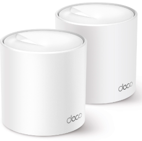 DECO X50(2-PACK) TP-LINK Sistema Mesh WiFi6 dual band AX3000, 574+2402 Mbps, antenas internas, 3xGE, OFDMA, MU-MIMO, HE160, WPA3, HomeShield, AI Mesh.