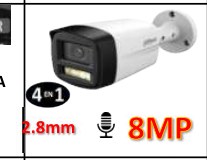 Dahua HAC-HFW1801TLM-IL-A - BULLET | ILUMINACION DUAL | SUPER ADAPT| 8MP | IR/LED 40M | IP67