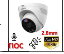 Dahua HAC-ME1239TQ-A-PV - CAMARA DOMO TIOC |ILUMINACION DUAL| DISUACION ACTIVA | 2MP | IR/LED 40M