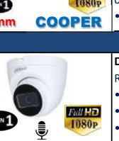Dahua HAC-HDW1200TRQ-A - DOMO INTERIOR | 2.0 MP | 1080P | IR 30M | IP50 | MICROFONO