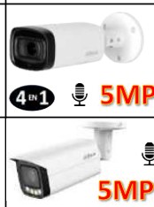 Dahua HAC-HFW1500R-Z-IR6-A - TUBO EXTERIOR METAL ICR DIA&NOCHE | 5.0 MP | IR 60M | IP67 | MICROFONO