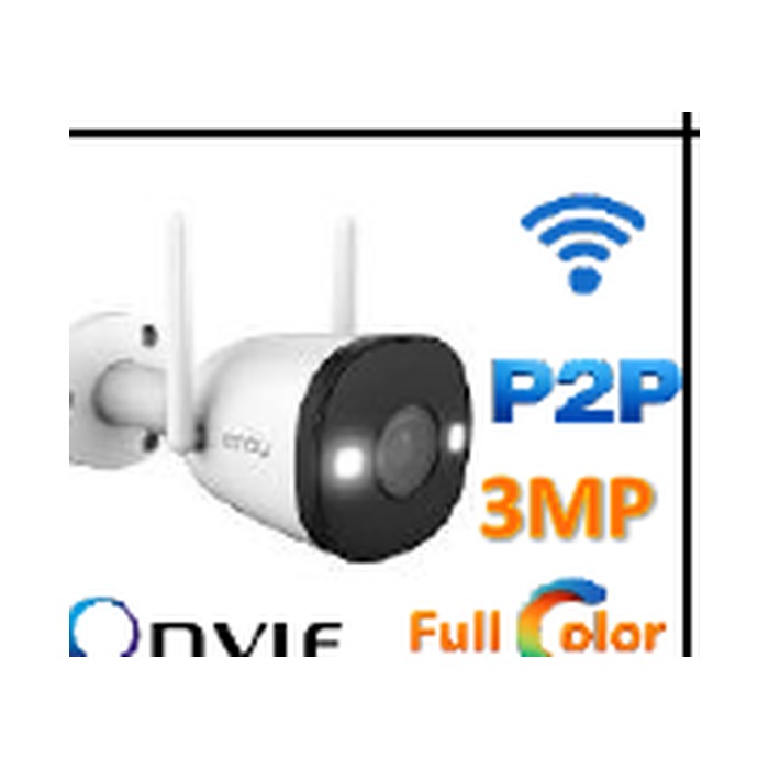 Imou IPC-K3D-3V0W-IMOU - BULLET 2E | TUBO EXTERIOR WIFI | 3.0 MP | SMART COLOR | LED 30M | IP67 | Wi-Fi