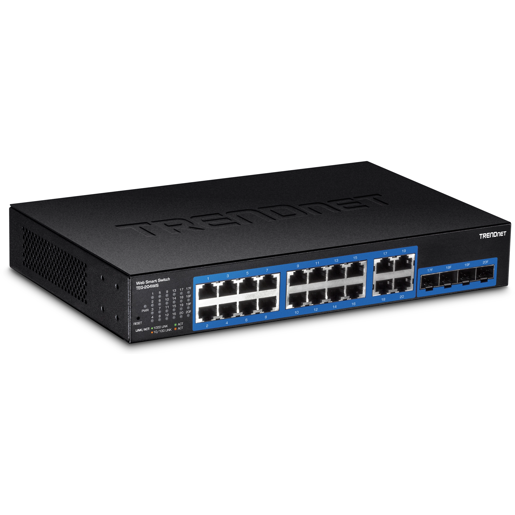 Switch Administrable TRENDnet de 20 puertos gigabit y 4 SFP
