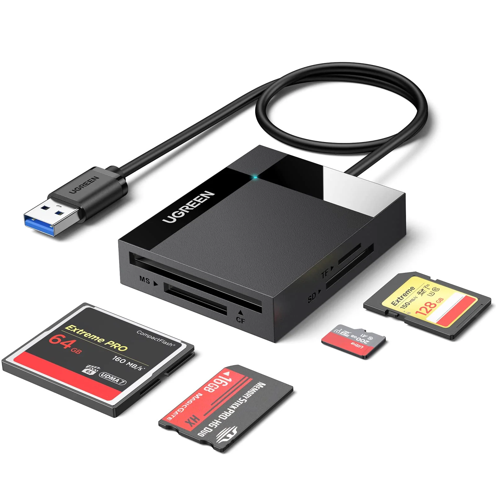 Lector de tarjetas USB-A 3.0 SD/TF 4 en 1 UGREEN CR125 (30333)