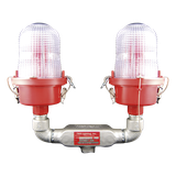 Lámpara de Obstrucción Roja Certificada/ Luz Fija Tipo L-810 Doble LED/ 120 - 240 Vca/ Luz Infraroja