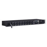 PDU Switchable por Toma, Para Distribución de Energía, Entrada 120 Vca NEMA 5-15P, Con 8 Salidas NEMA 5-15R, Horizontal 19in, 1UR