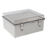 Gabinete Plástico ABS, Puerta Transparente, Uso en Intemperie IP66 (190 x 290 x 140 mm) cierre por Broche Inoxidable y Permite Cerrado con Candado y Llave (Perno 5mm) No Incluido