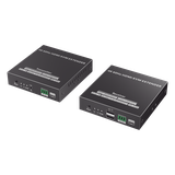 Kit Extensor KVM (HDMI y USB) hasta 120 metros | Transmite el Video y Controla tu DVR vía USB a distancia | Soporta resolución 4K @60Hz | Cat 6, 6a y 7 | Salida Loop en el Tx para visualización local