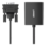 VGA Macho / Salida: HDMI Hembra / Resolución de 1080P@60Hz / Puerto Estéreo de 3.5 mm / Plug and Play, Sin Controlador / Longitud del Cable 15 cm (5.91 Pulgadas). / Incluye Cable de Alimentación USB / Incluye Cable de Audio de 3.5mm.