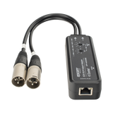 Extensor de Audio Dante® 2CH XLR Output Adapter | Entrada Digital Dante® | Salida XLR Balanceada/No Balanceada | Latencia Configurable 1-5ms | HDMI 1.4 | HDCP 1.4 | PoE IEEE802.3af | USB-C | Transmisión 100m
