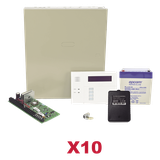 Kit de 10 paneles de alarma híbridos con teclado 6160RF, transformador y batería, ampliables a 48 zonas