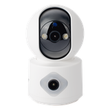 Cámara IP WiFi Doble Lente 4mm 3MP / Autoseguimiento y Detección de Movimiento / Pan 320° Tilt 70° / Audio Bidireccional / Visión Nocturna IR 10 m / microSD hasta 128GB y Nube / App EpcomSmart Home