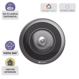 Cámara WiFi Panorámica Fisheye 360° / Resolución 3K+ / Visión Nocturna IR 10m / Detección IA Humana / Doble Banda 2.4-5GHz / Audio Bidireccional / Almacenamiento MicroSD 512GB / H.265