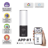Cámara IP 4 Megapíxel / Wi-Fi / Lampara Integrada / Audio de dos vías / Imágen Nocturna a Color / Detección Humana / Audios Personalizables / Almacena en Memoria Interna / Uso Exterior con Protección