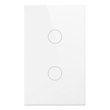 Apagador Inteligente WiFi / 2 Circuitos de 800W / 100V-250V / Vidrio Templado 120x72 mm / Alexa y Google Home