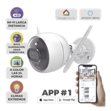 Bala IP 2 Megapíxel / Wi-Fi / Doble Lente / COLORES EN OSCURIDAD / Deteccion de Personas o Vehículos / Cruce de Línea / Intrusión a un área / Audio de dos vías / Luz Estroboscópica / Sirena / MicroSD
