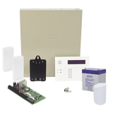 Kit de panel de alarma híbrido con teclado y receptor inalámbrico integrado, contactos magnéticos y sensor de movimiento inalámbricos