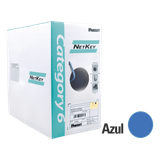 Bobina de Cable UTP 305 Metros (1000 Pies) de Cobre, NetKey, Reelex, Azul, Categoría 6 (24 AWG), 1000Mbps, PVC (CM), de 4 Pares