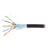 Bobina de Cable Blindado F/UTP de 4 Pares, Para Exterior con Gel, Cat6A (23 AWG), Industrial para Climas Extremos, Enterrado Directo, Color Negro, 305 Metros (1000 Pies)