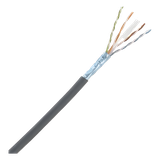 Bobina de Cable Blindado F/UTP de 4 Pares, Cat6A, Soporte de Aplicaciones 10GBase-T, LSZH (Libre de Gases Tóxicos), Color Negro, Para Interior, 305 Metros (1000 Pies)