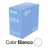 Cable de Red UTP Cat6 / 23 AWG / CCA / ANSI-TIA-568.2-D / RoHS 2.0 / CPR Fca / 305 Metros (1000 Pies) / PVC Blanco / Resistencia a la Tracción y Compresión / Operación -20°C a 70°C / Interior