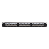 Panel de Parcheo de Impacto (110) Blindado (STP) de 24 Puertos Cat6, 19 Pulgadas