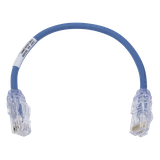 Cable de Parcheo UTP Cat6A, CM/LSZH, Diámetro Reducido (28AWG), Color Azul, 0.3 Metros (1 Pie)