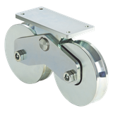 339V - Rueda Doble de 12 cm / Capacidad Para Puertas de hasta 1200 kg / Canal Tipo V