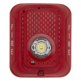 Lámpara estroboscópica LED para pared, 24 Vcd, candela seleccionable hasta 185 cd, sin sirena, color rojo