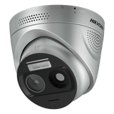 (HikFire) Cámara IP Turret de Detección Térmica de Incendios / Detección de Llamas y Temperaturas Anormales / 4 Megapíxel (Lente Óptico) + 1 Megapíxel (Lente Térmico) / Compatible con Hik-Connect