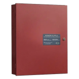 Fuente de poder remota de 6 amperes y 24 Vcc con cargador de batería para paneles de detección de incendio de 12 o 24 V, gabinete rojo