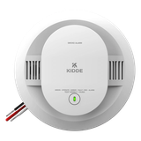 Detector de humo fotoeléctrico alámbrico 120 V CA con respaldo de baterías AA, interconexión hasta 24 dispositivos, paquete de 6