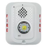 Sirena con lámpara estroboscópica LED de 2 hilos para pared, candela seleccionable, color blanco, compatible con SpectrAlert