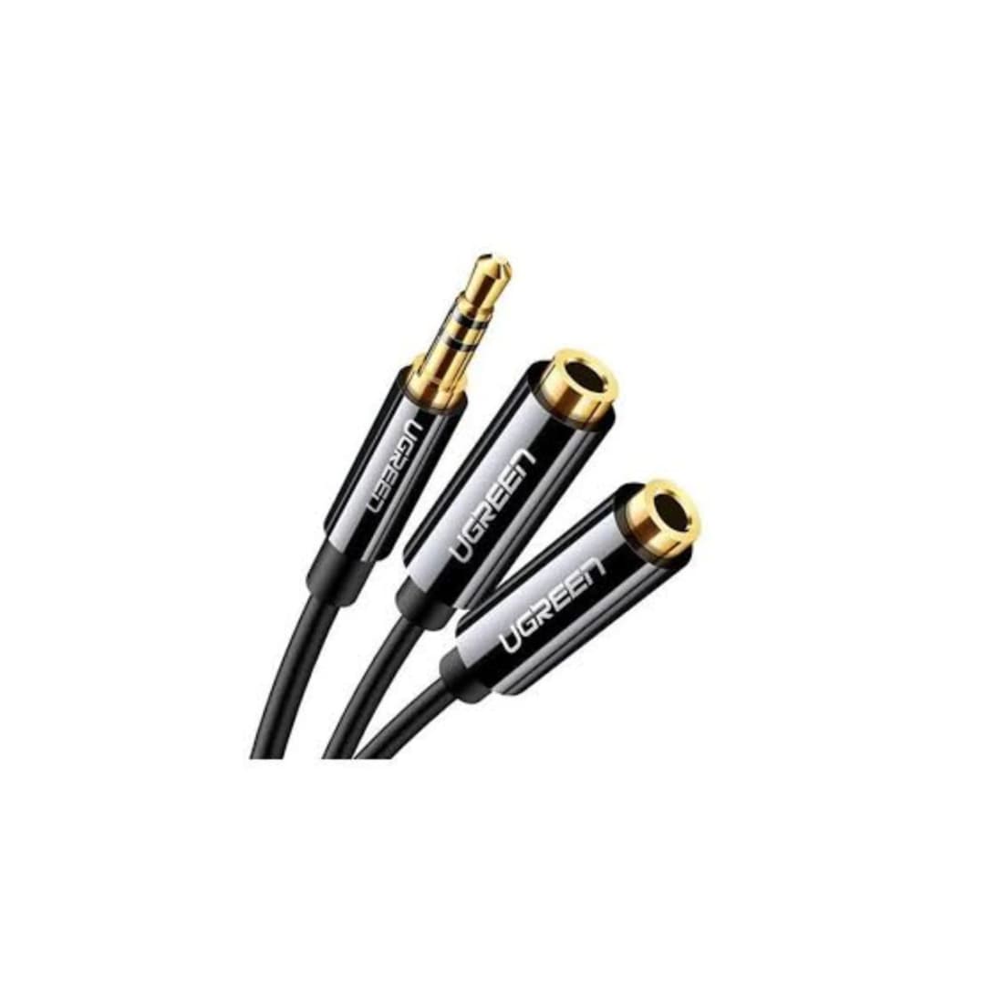 UGREEN 3.5MM AUX STEREO AUDIO SPLITTER CABLE 20CM (BLACK) 10532 - AV123