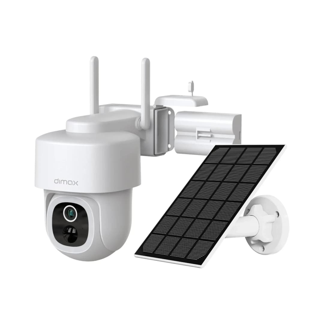 DIMAX G119 Cámara de Seguridad WiFi 4MP PT 360º Exterior con Panel Solar