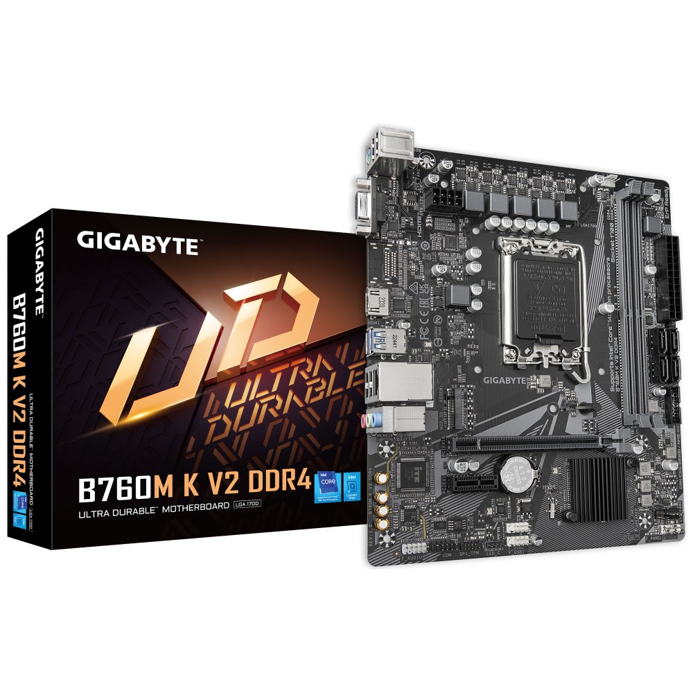 LGA 1700  INTEL GIGABYTE B760M K V2 DDR4 DDR4 PCI EX HDMI M-ATX